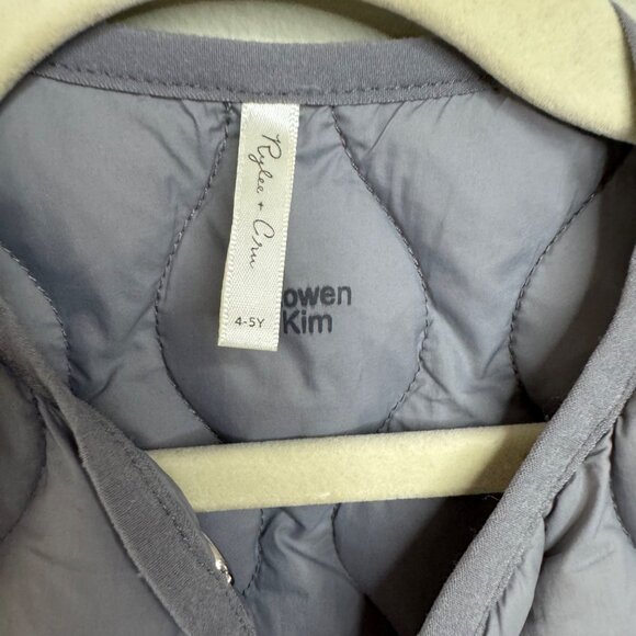 RYLEE & CRU Quilted Down Puffer Vest Boys 4-5 Gray Lightweight Warm Layer Boy - Picture 6 of 9